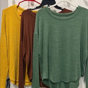 3 pack Women’s Time and Tru Long Sleeve Tops